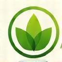 Icon for sustainability: green leaf encircled